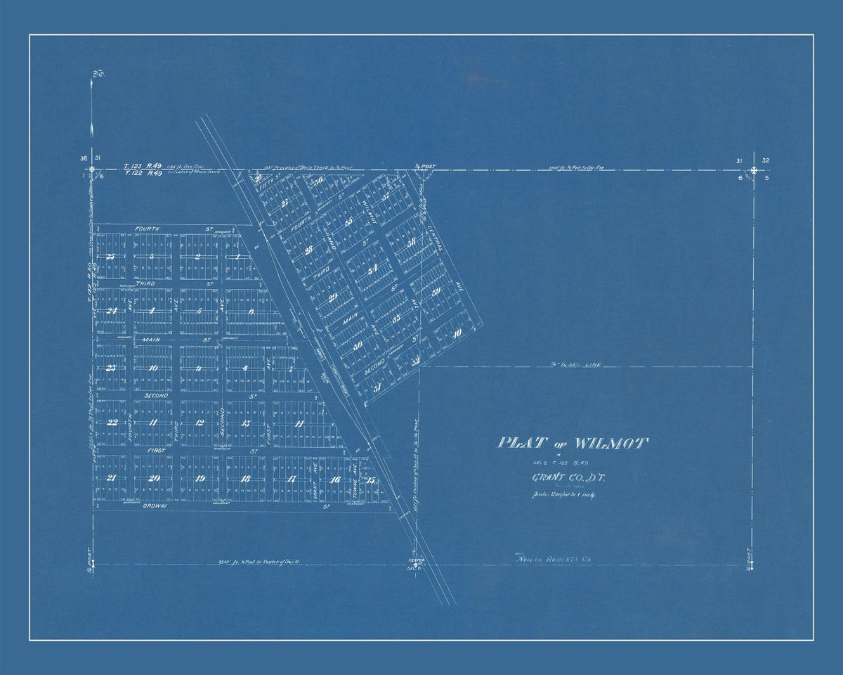 Vintage Map of Wilmot, South Dakota 1881