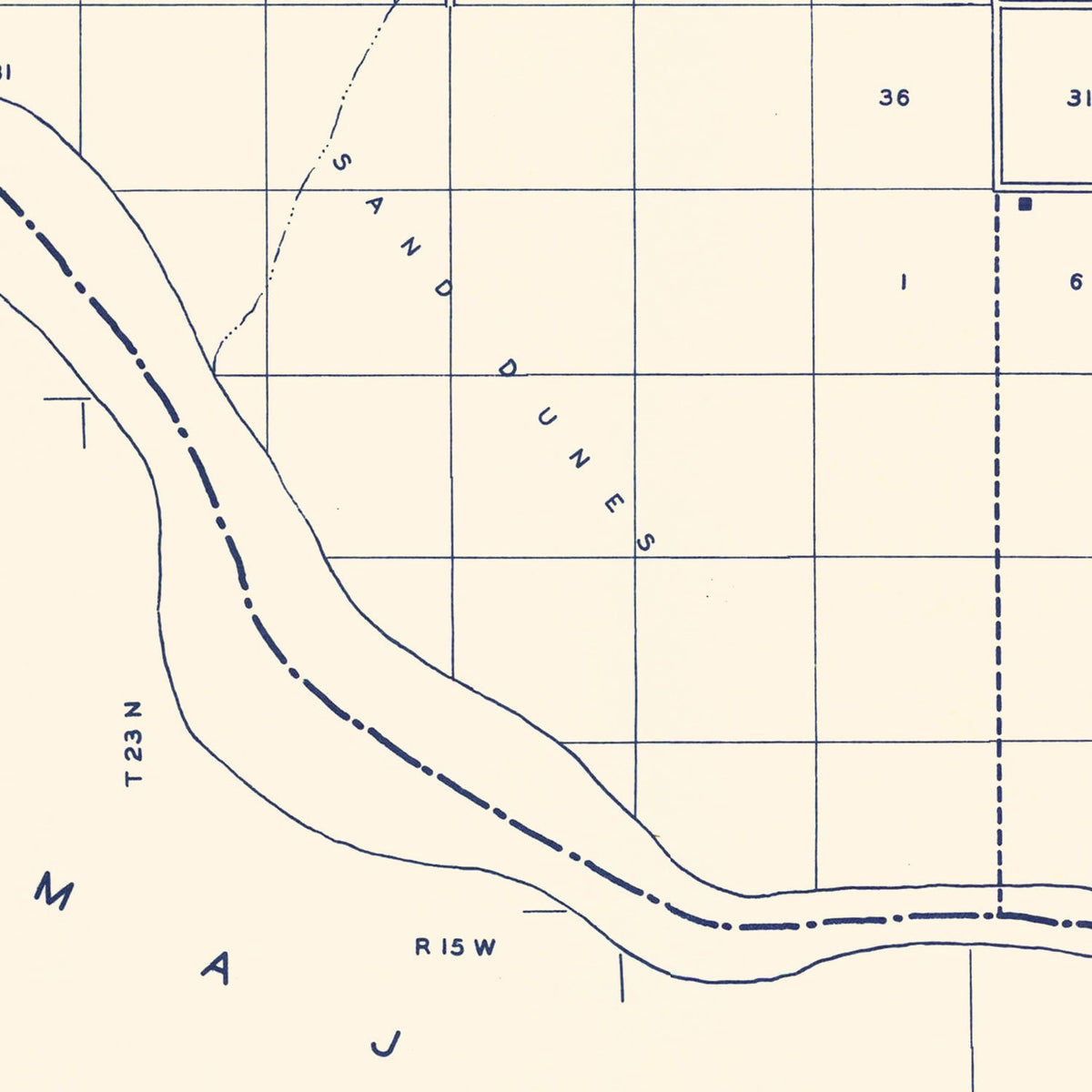 Vintage Map of Woods County, Oklahoma 1936