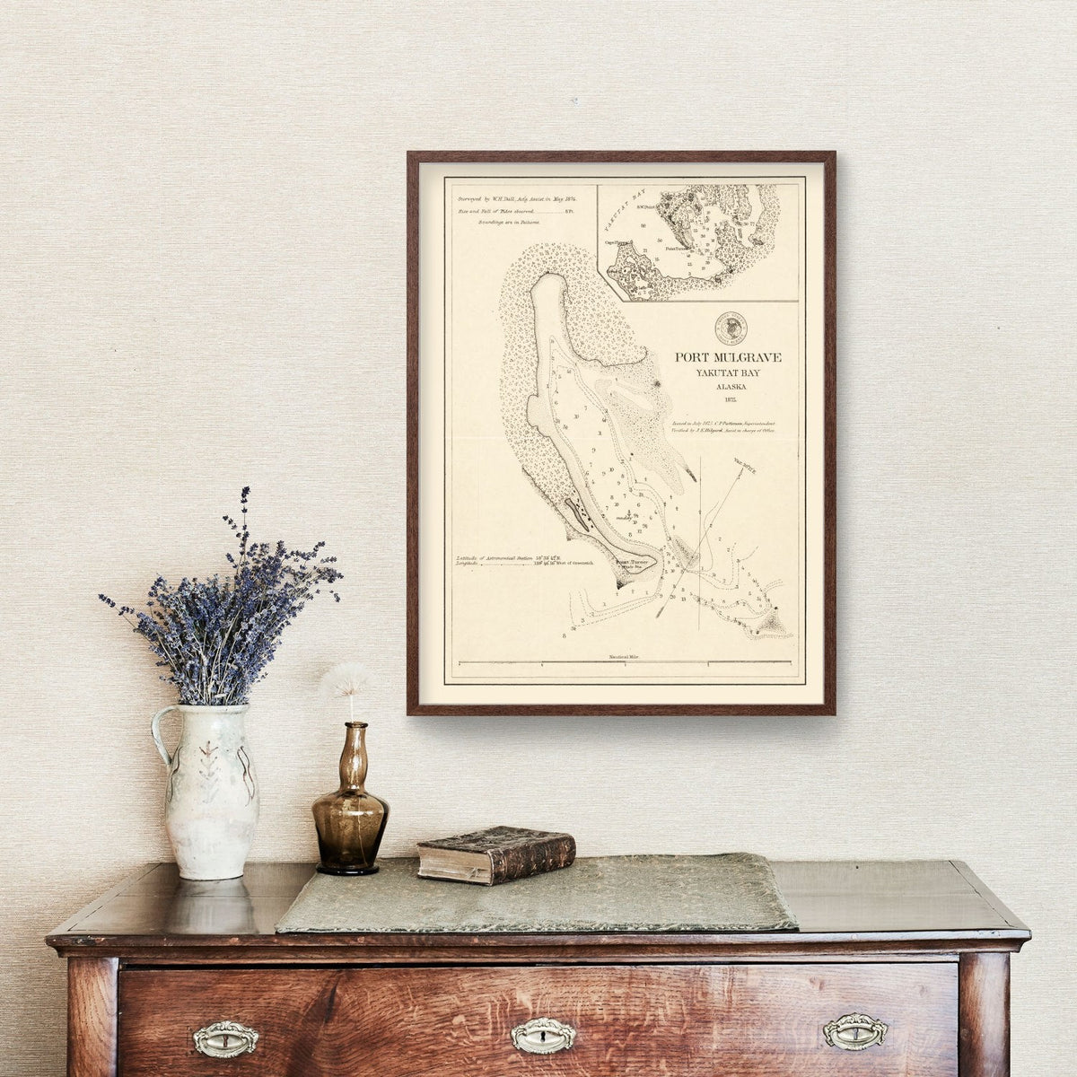Vintage Port Mulgrave, Yakutat Bay, AK Map 1875