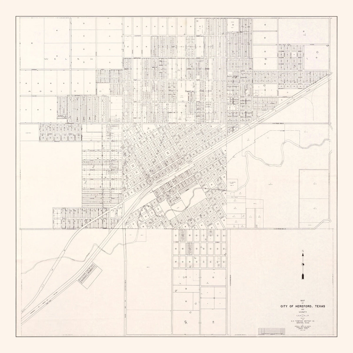 Vintage Map of Abilene, Texas 1930