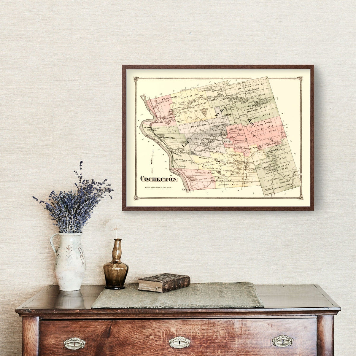 Vintage Map of Cochecton Township, Sullivan County, New York 1875