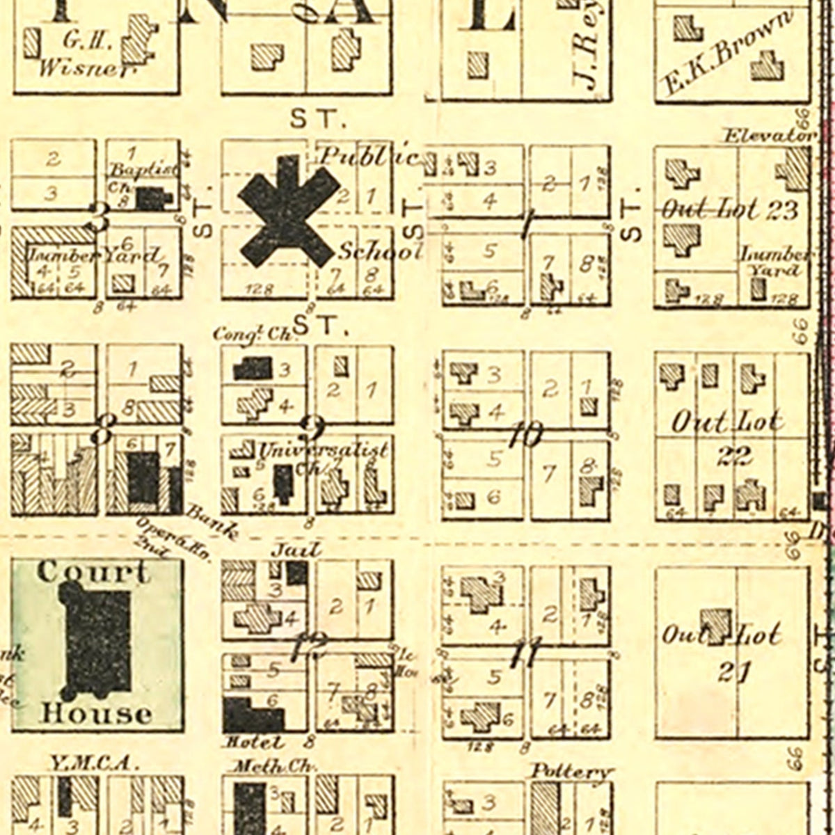 Vintage Map of Eldora, Iowa 1892