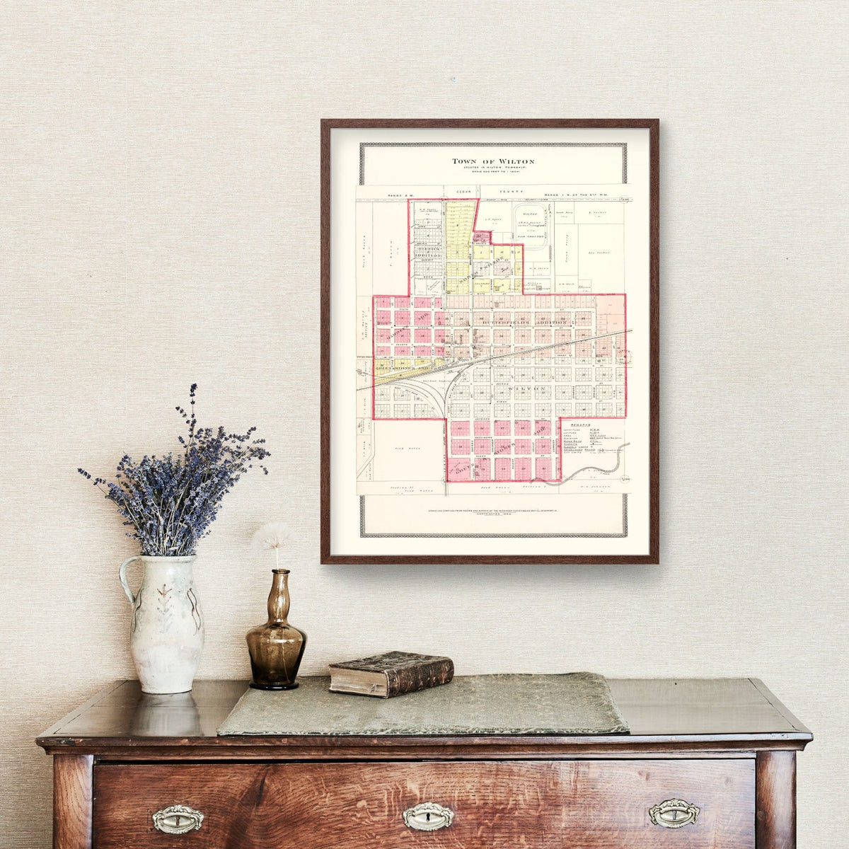 Vintage Map of Wilton, Iowa 1899