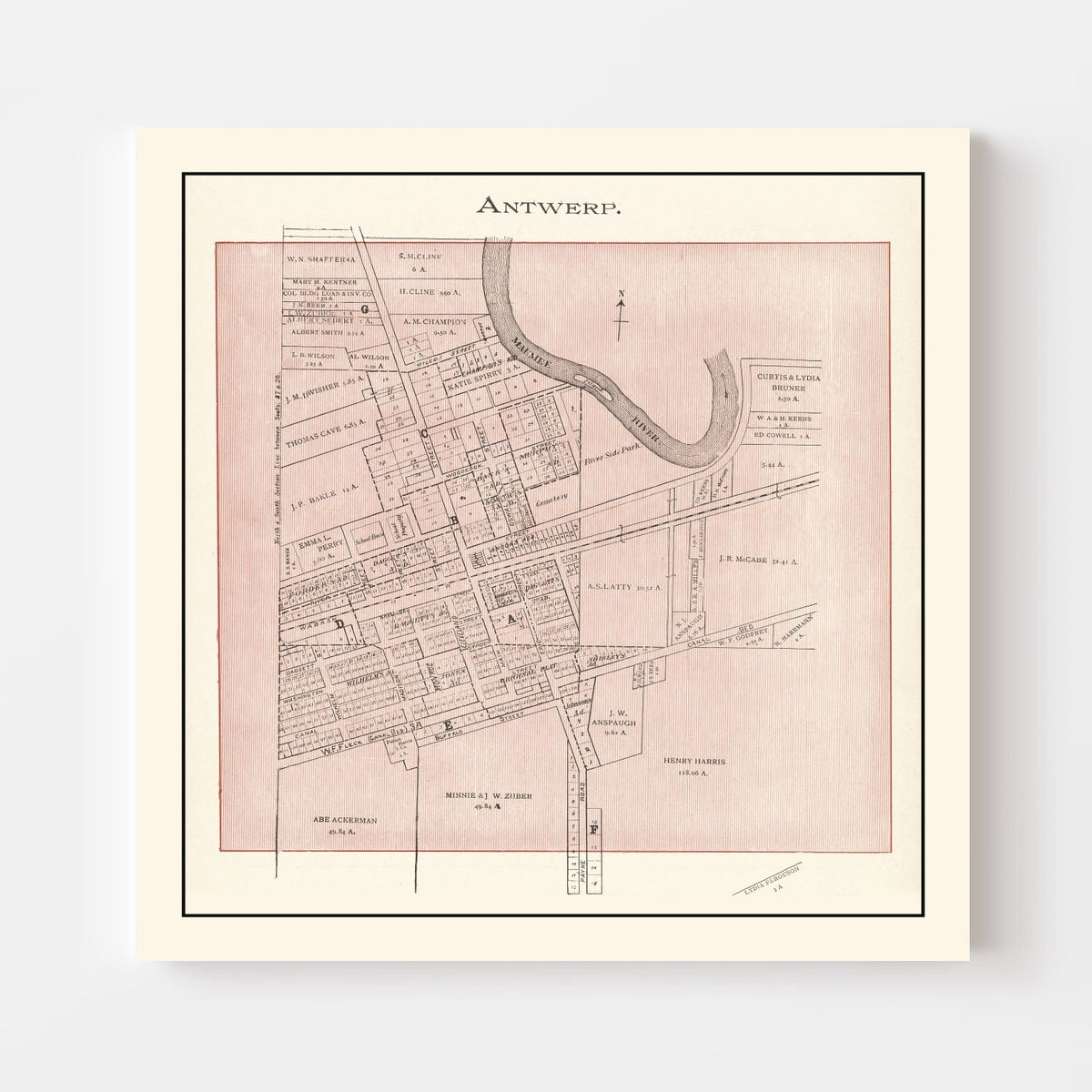 Vintage Map of Antwerp, Ohio 1905