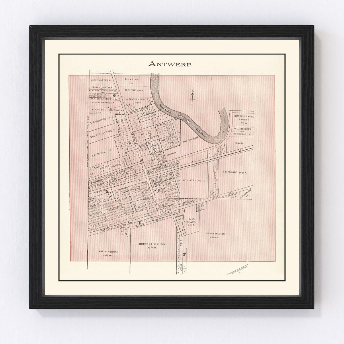 Vintage Map of Antwerp, Ohio 1905