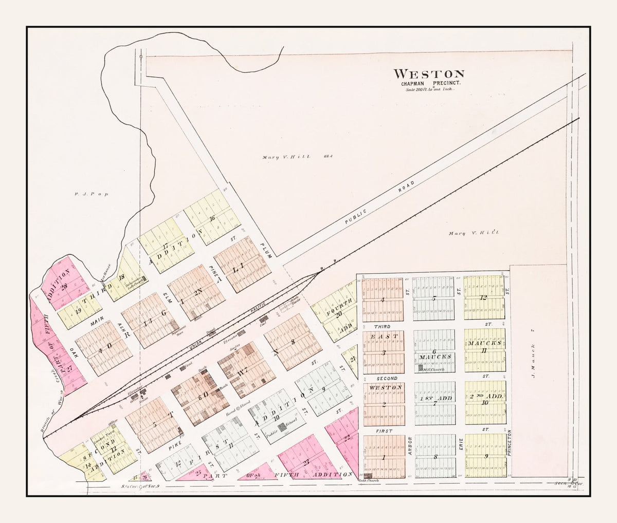 Vintage Map of Weston, Nebraska 1907