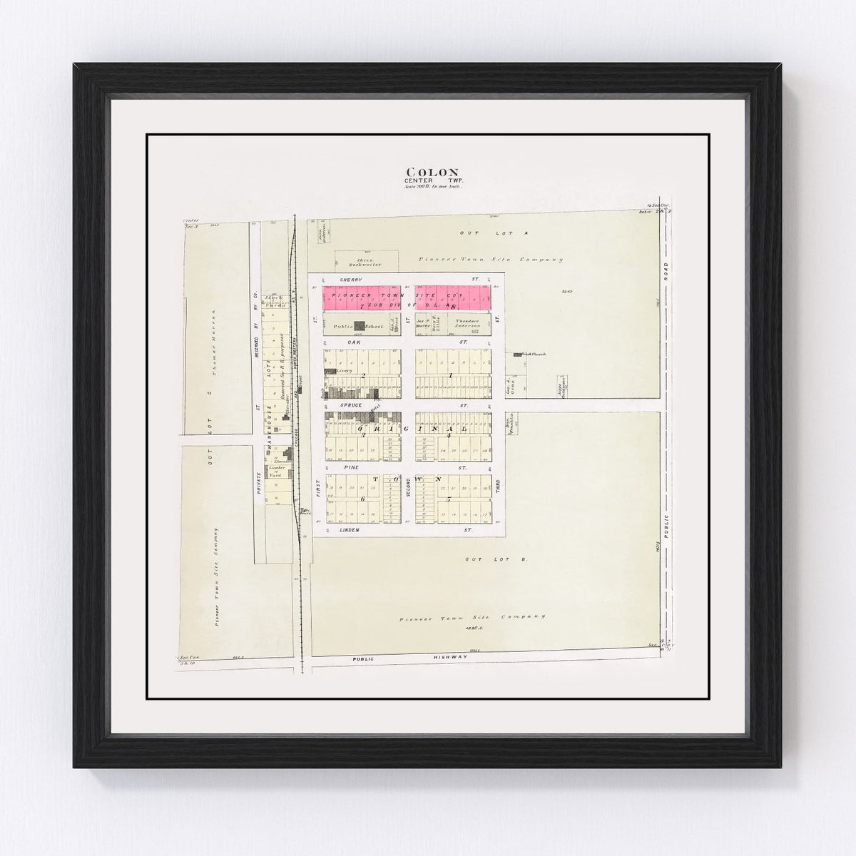 Vintage Map of Colon, Nebraska 1907