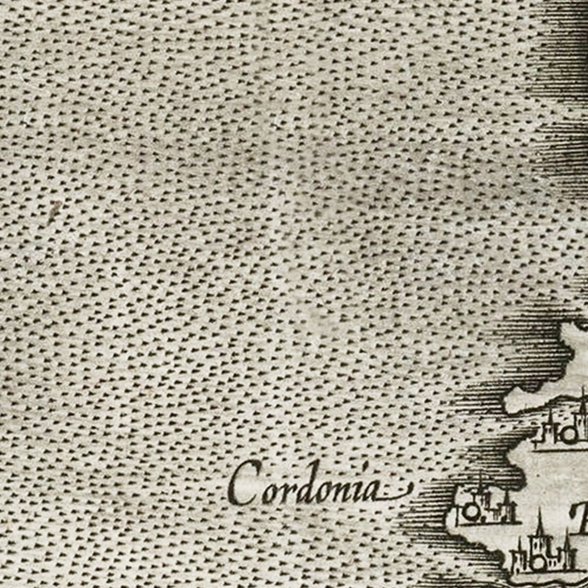 Vintage Map of Chile 1597