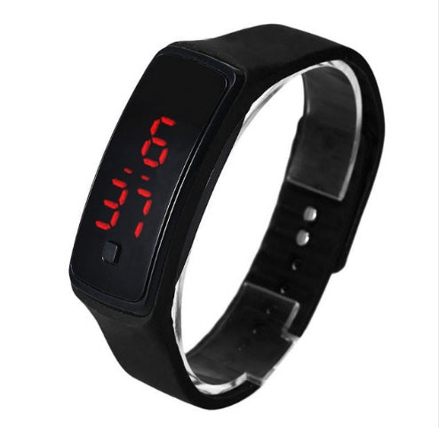 LED Sports Silicone Watch Thin Digital Wristwatch for Men and Women