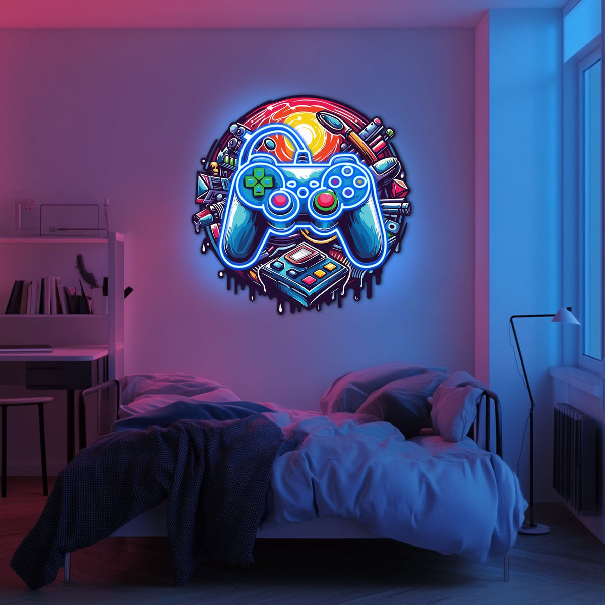 UV Printed Gamepad Neon Wall Art- LV0070