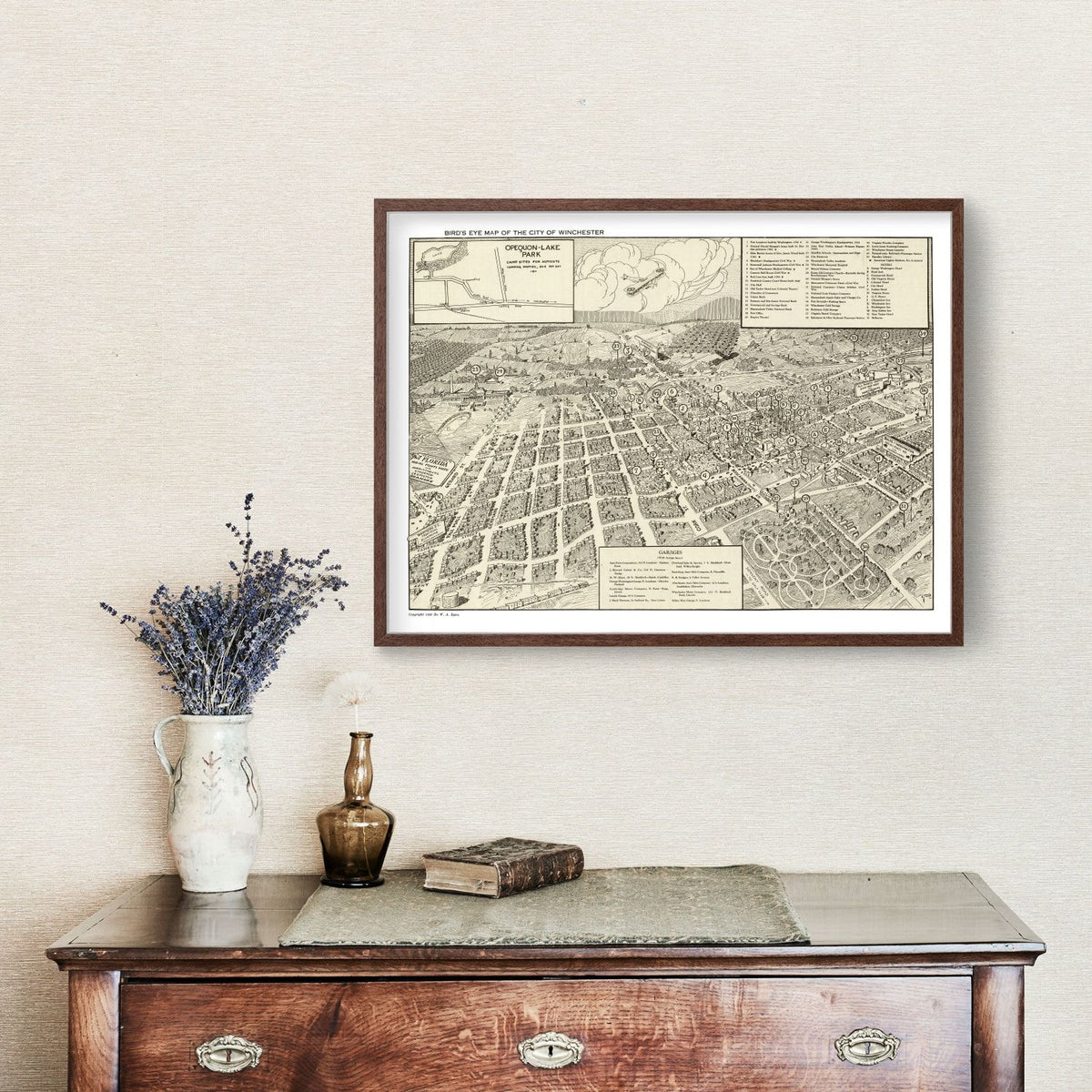 Vintage Map of Winchester, Virginia 1926