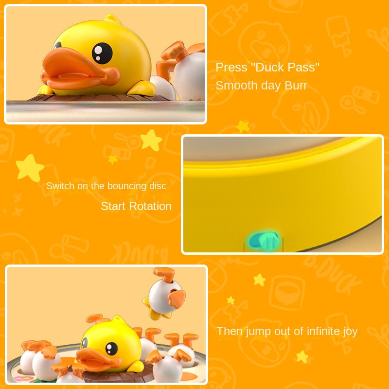 B. Duck Little Yellow Duck Focus Training Parent Child Interaction Baby Puzzle Bounce Fishing Disk Toy Gift