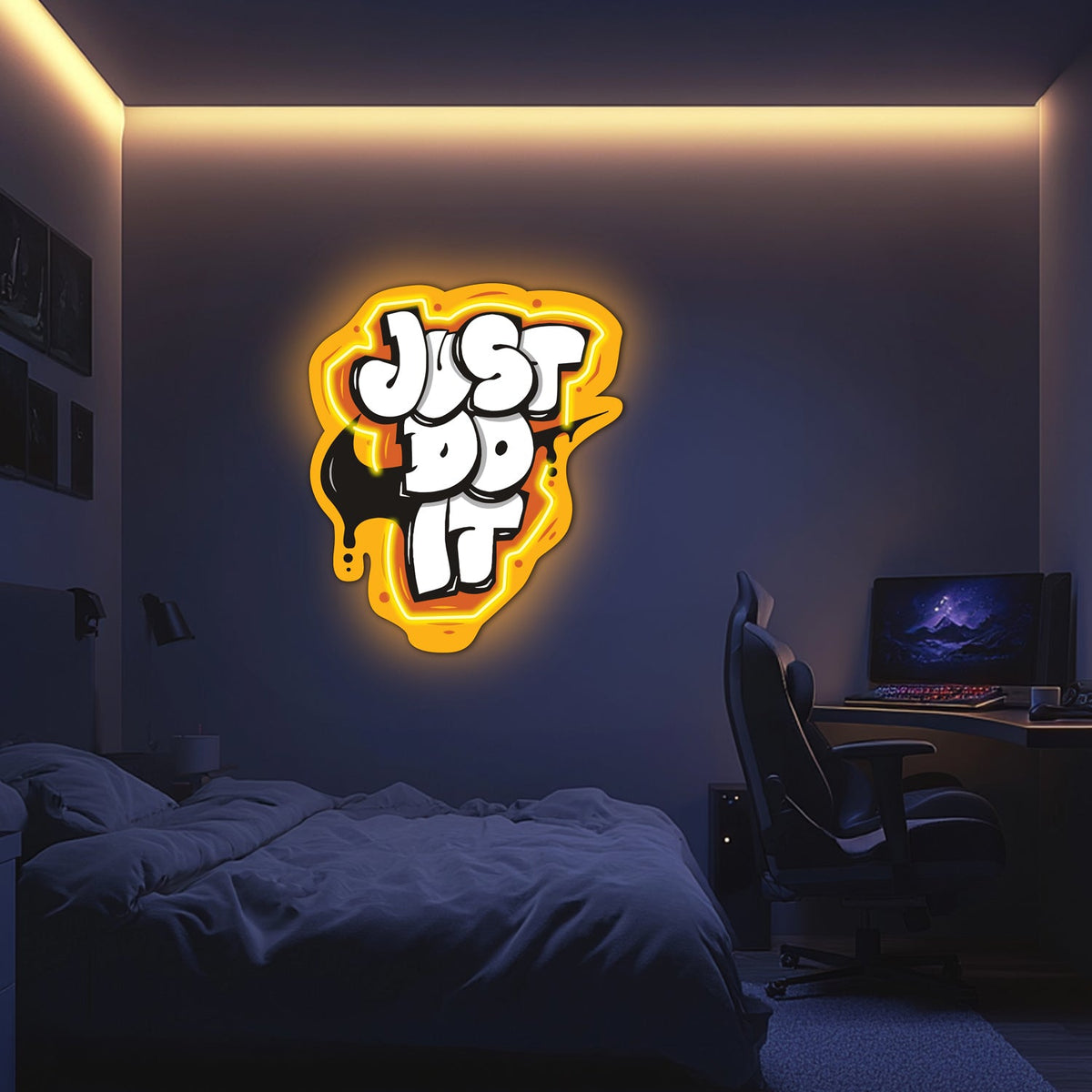 UV Printed Just Do It Neon Wall Art- LV0079