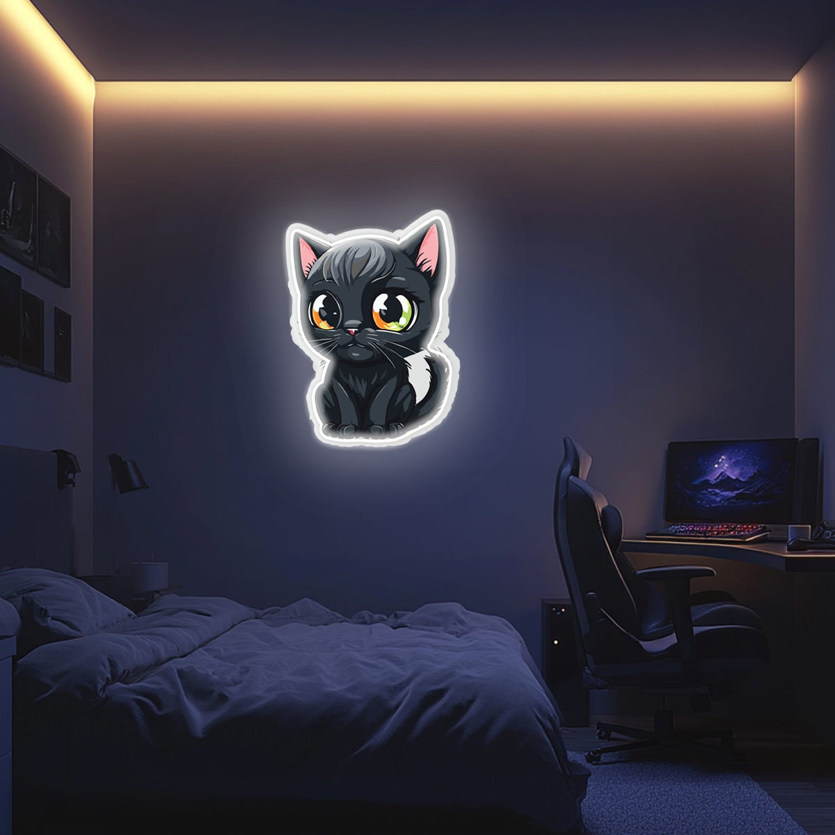 UV Printed Cat Neon Wall Art- LV0019