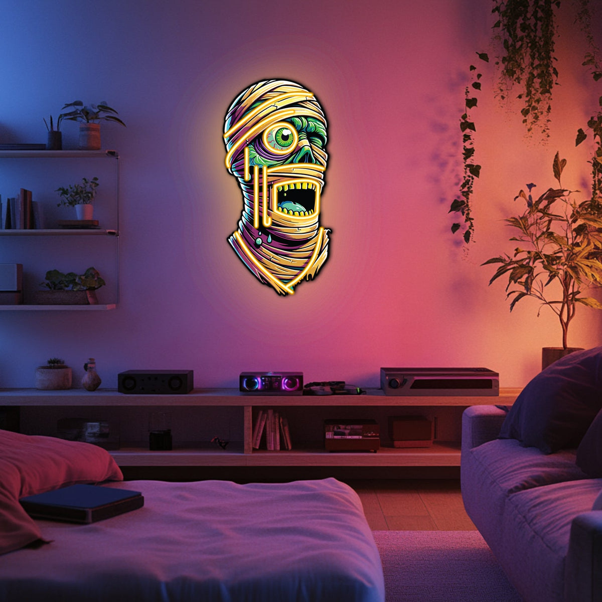 UV Printed Mummy Neon Wall Art- LV0037