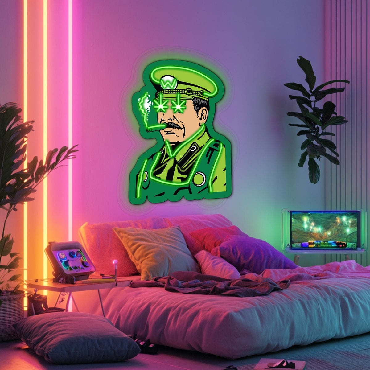 UV Printed Sheriff Cannabis Neon Wall Art- LV0051