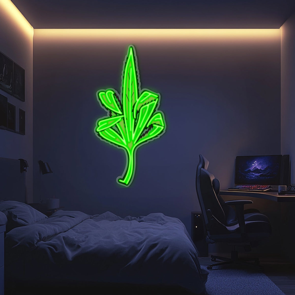 UV Printed Marijuana Neon Wall Art- LV0001