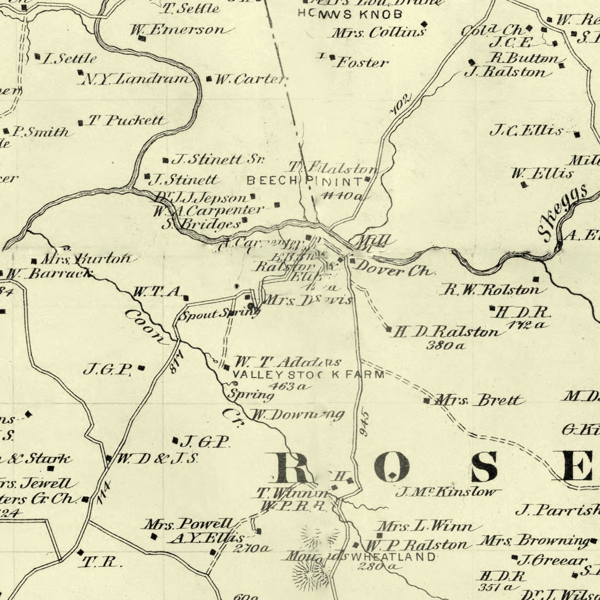 Vintage Map of Barren County, Kentucky 1879