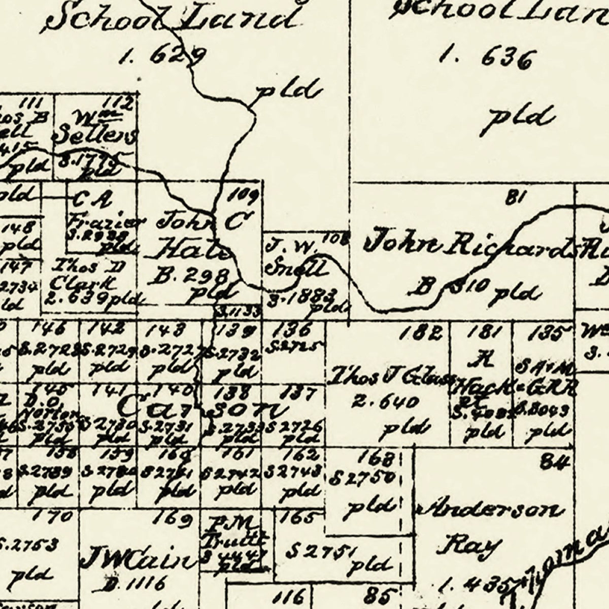 Vintage Map of Archer County, Texas 1879
