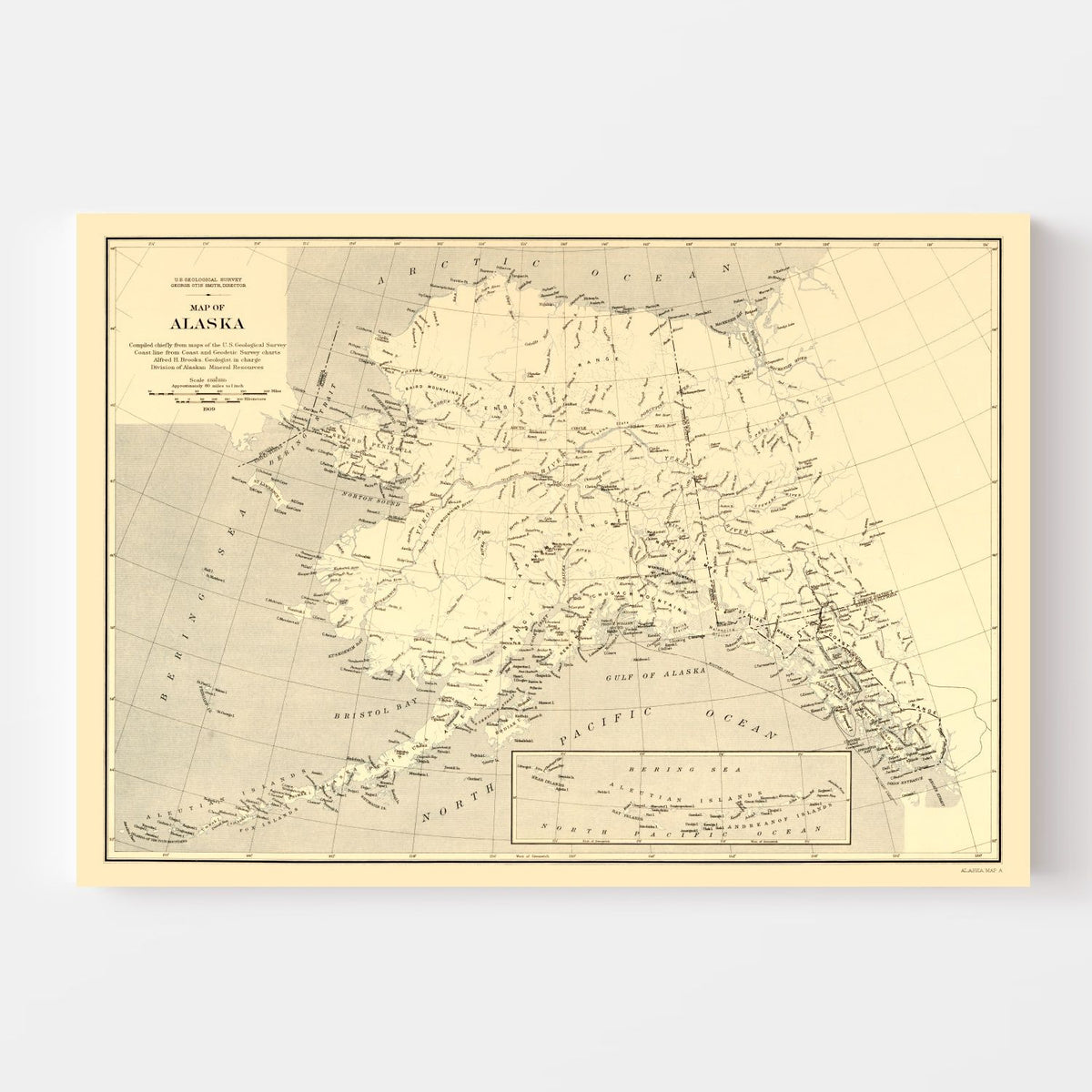 Vintage Map of Alaska 1909