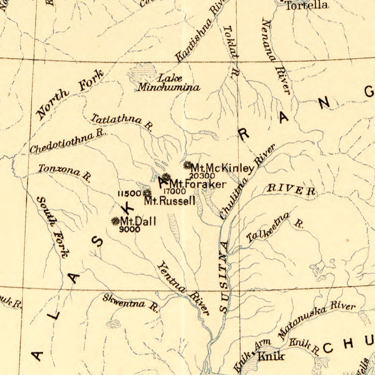 Vintage Map of Alaska 1909