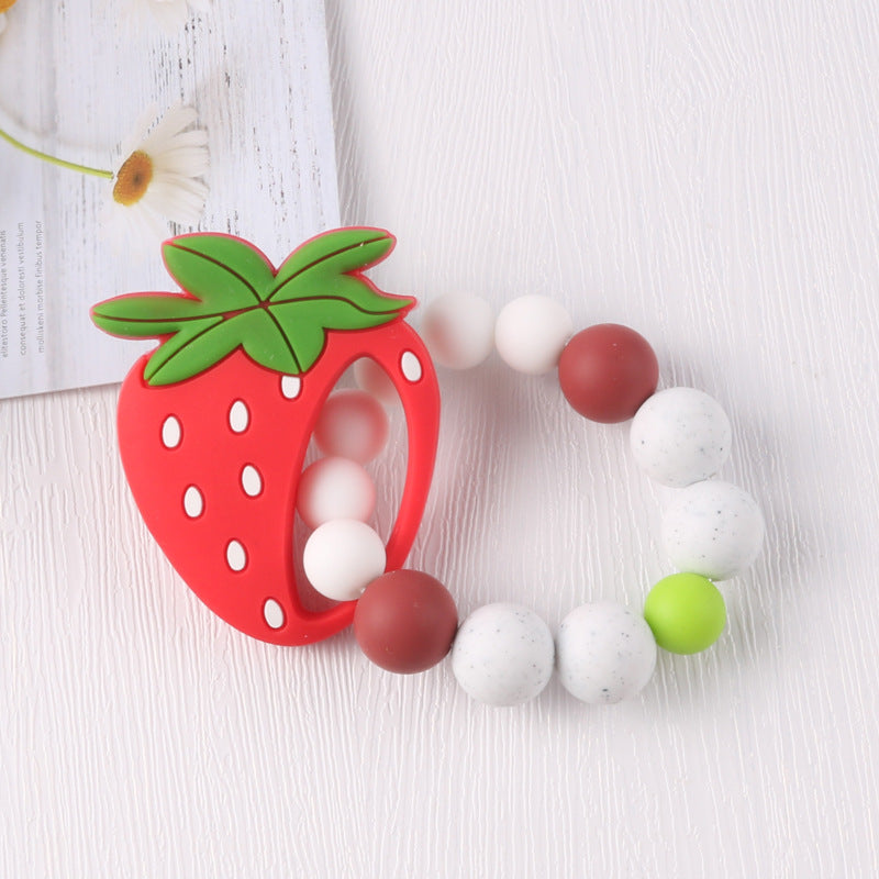 New baby cartoon fruit bracelet molar bracelet chewing teeth gum baby teething comfort toy