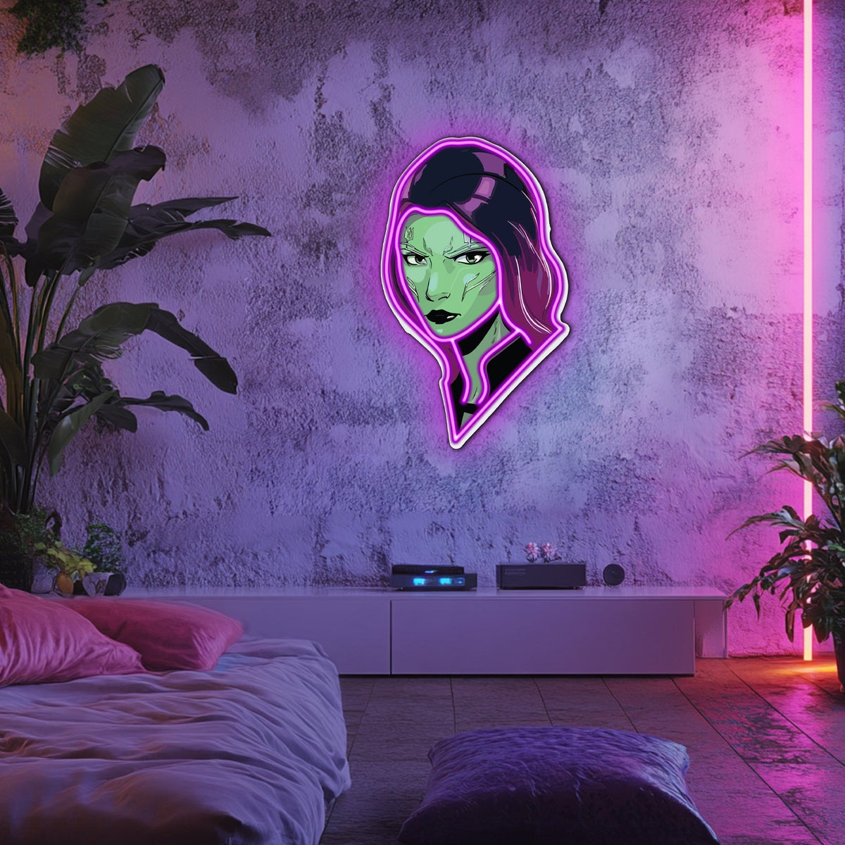 UV Printed Woman Neon Wall Art- LV0042