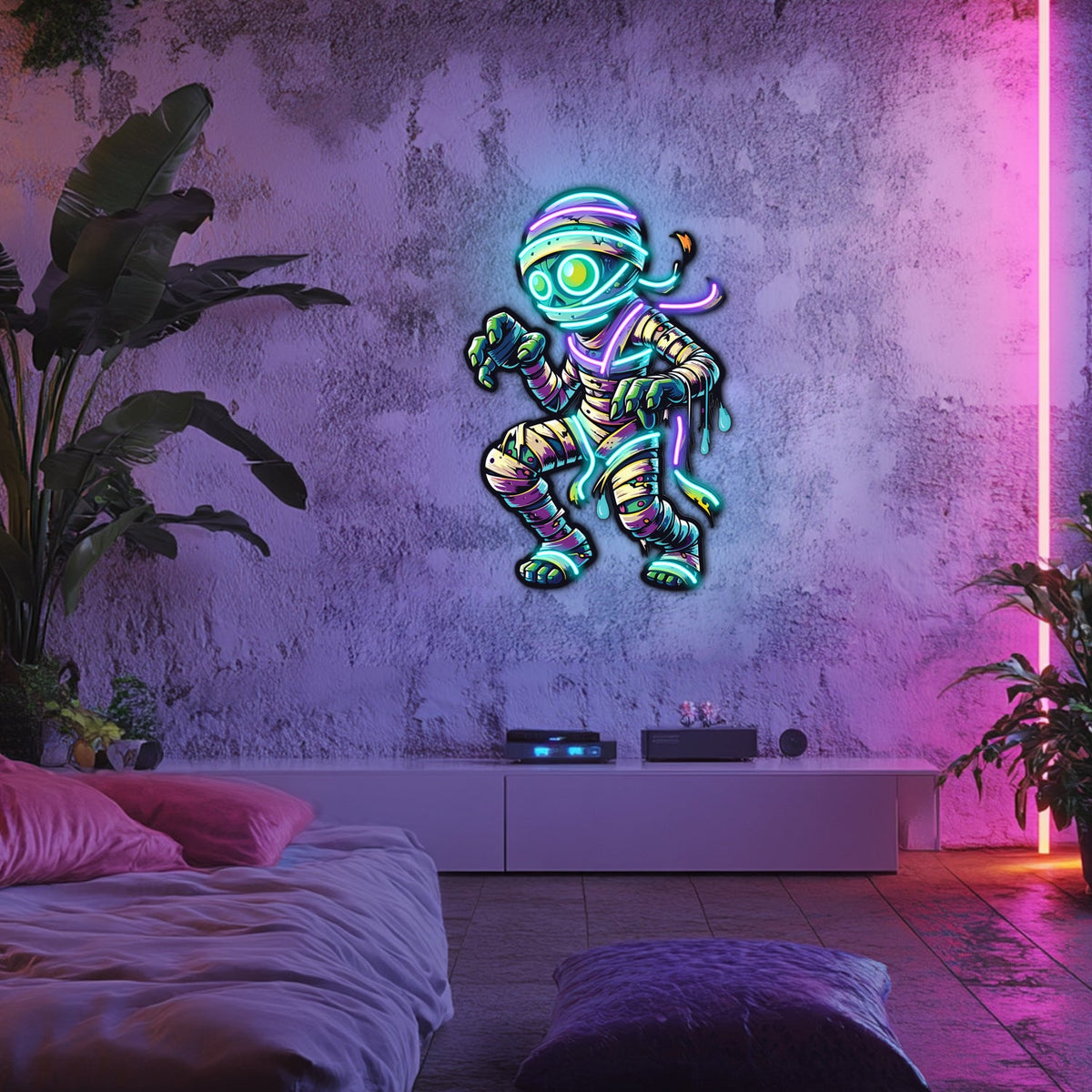 UV Printed Mummy Neon Wall Art- LV0036