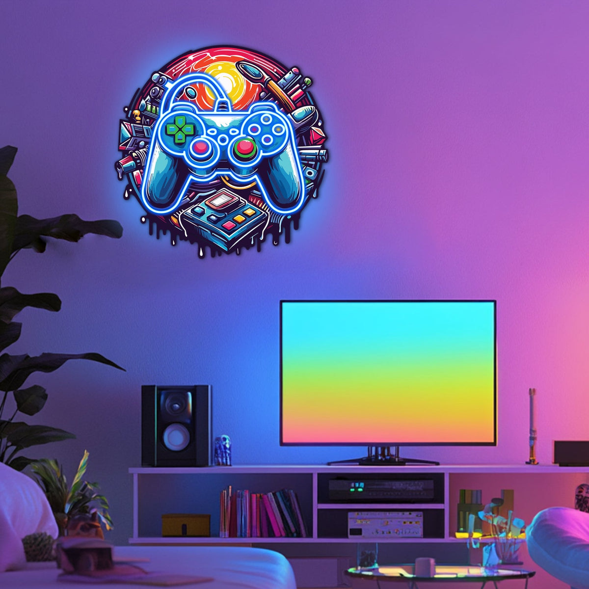 UV Printed Gamepad Neon Wall Art- LV0070