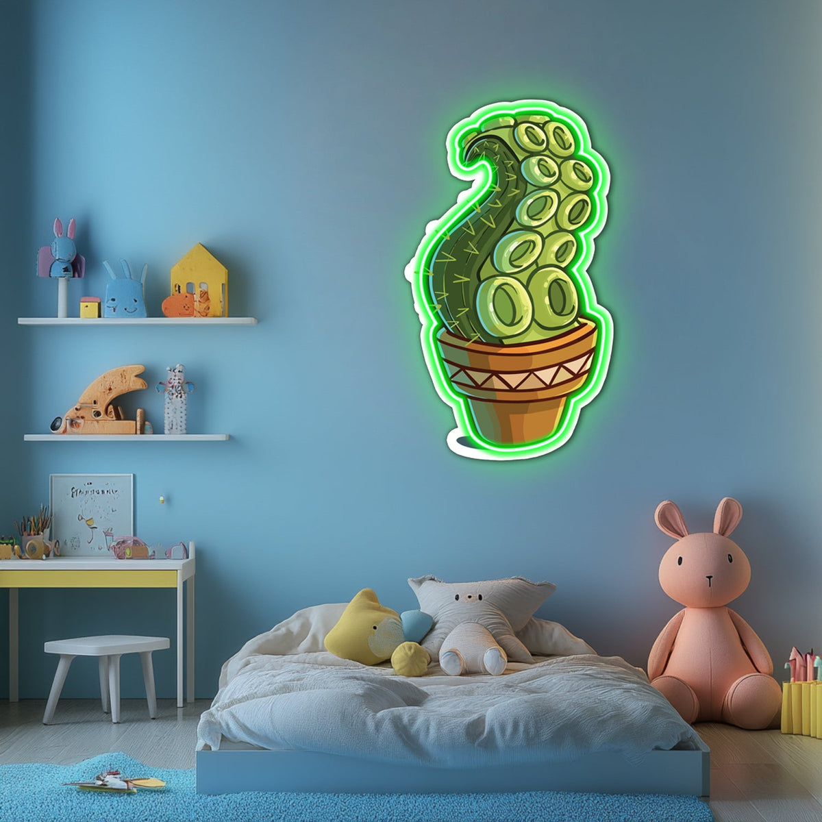 UV Printed Cactus Neon Wall Art- LV0061