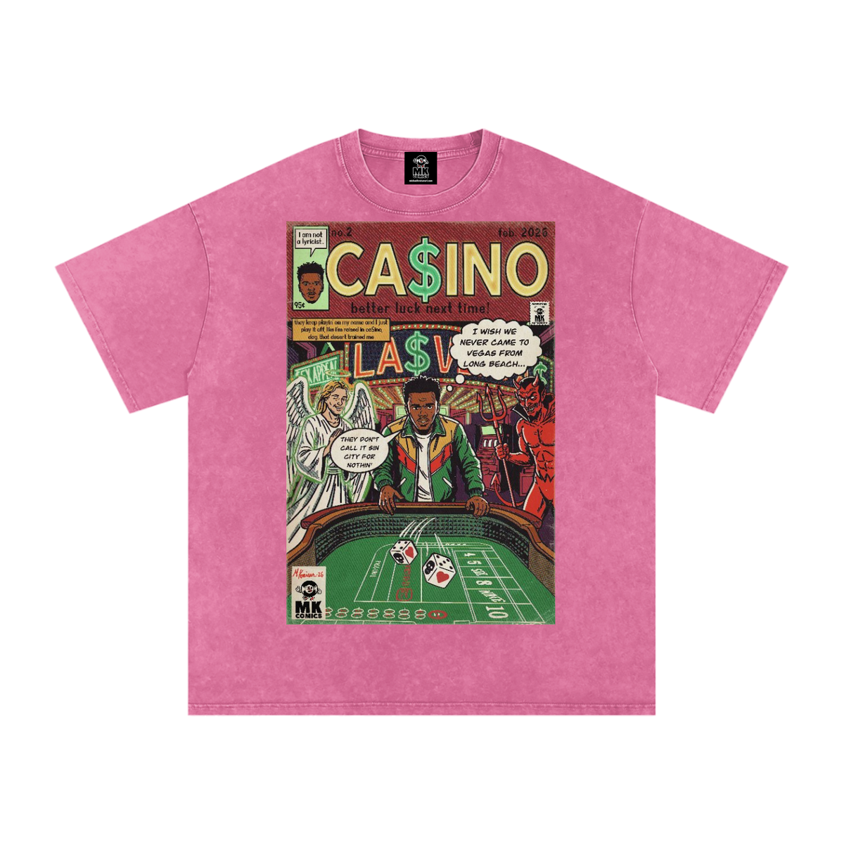 Casino - Snow Washed Oversized Cotton T-Shirt
