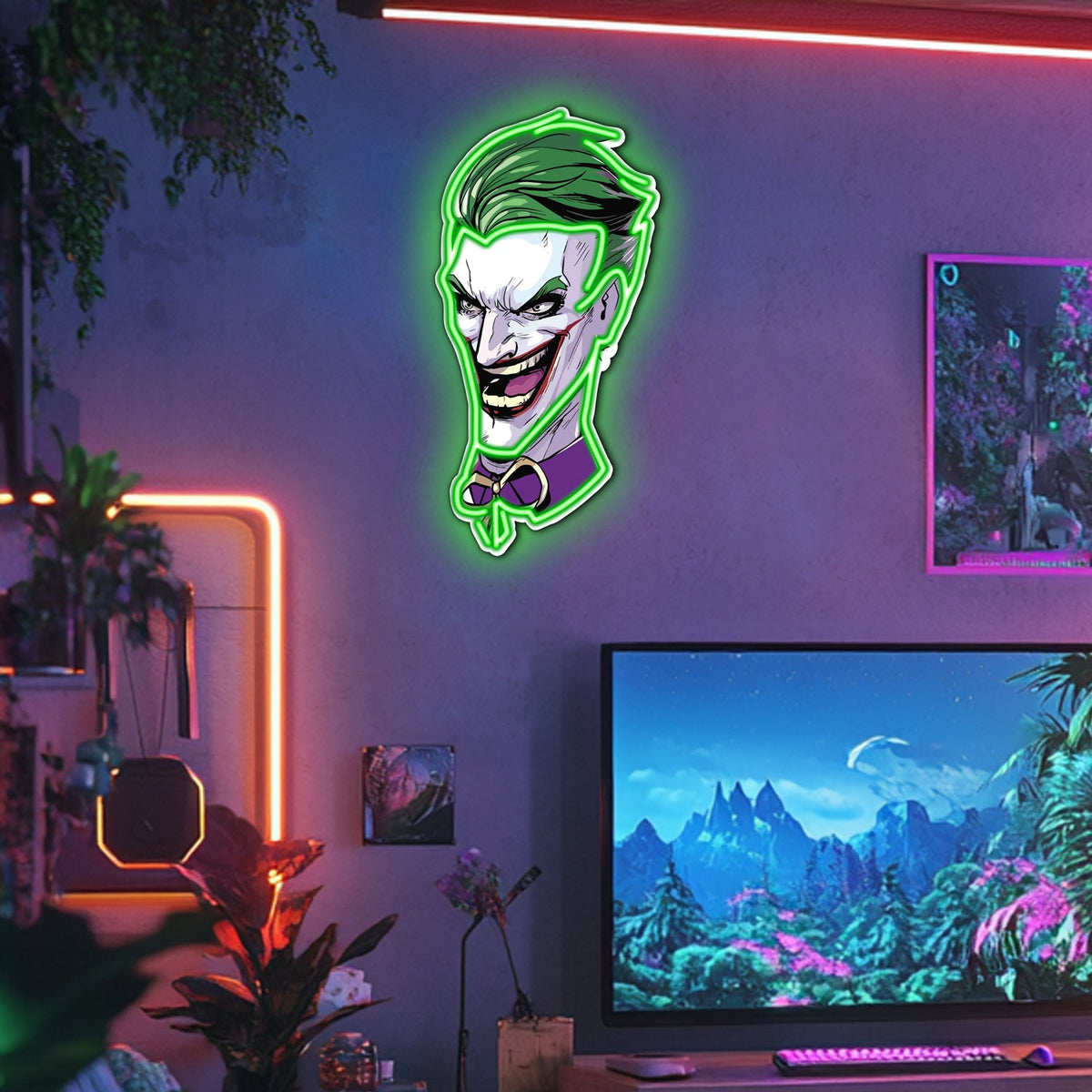UV Printed Joker Neon Wall Art- LV0046