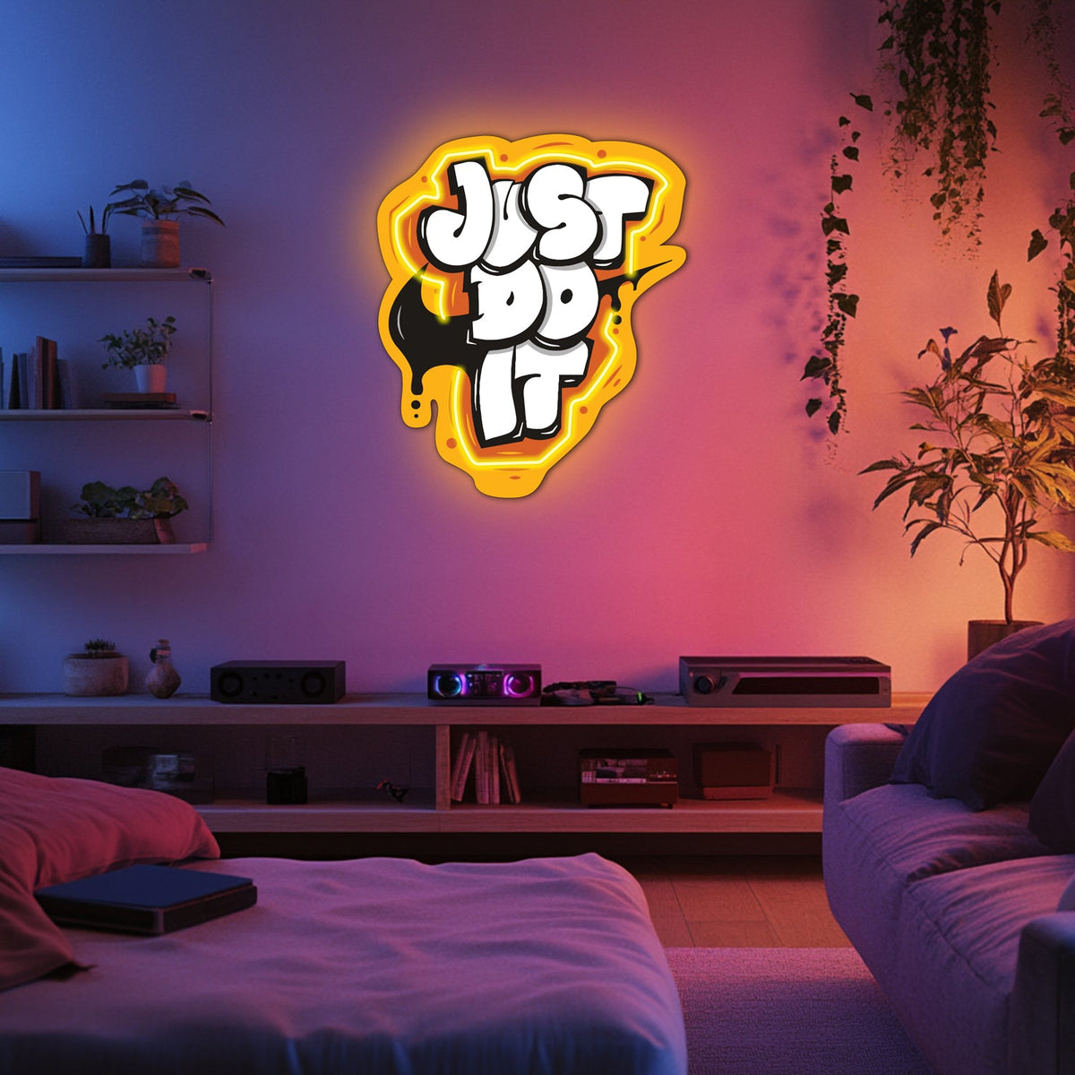 UV Printed Just Do It Neon Wall Art- LV0079