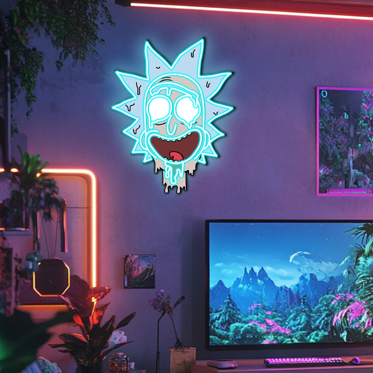 UV Printed Rick Neon Wall Art- LV0040
