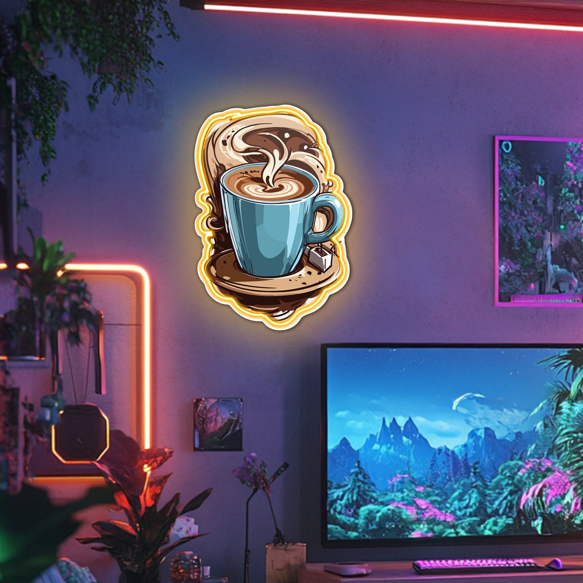 UV Printed Coffee Neon Wall Art- LV0080