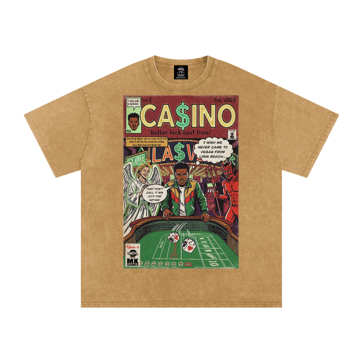 Casino - Snow Washed Oversized Cotton T-Shirt