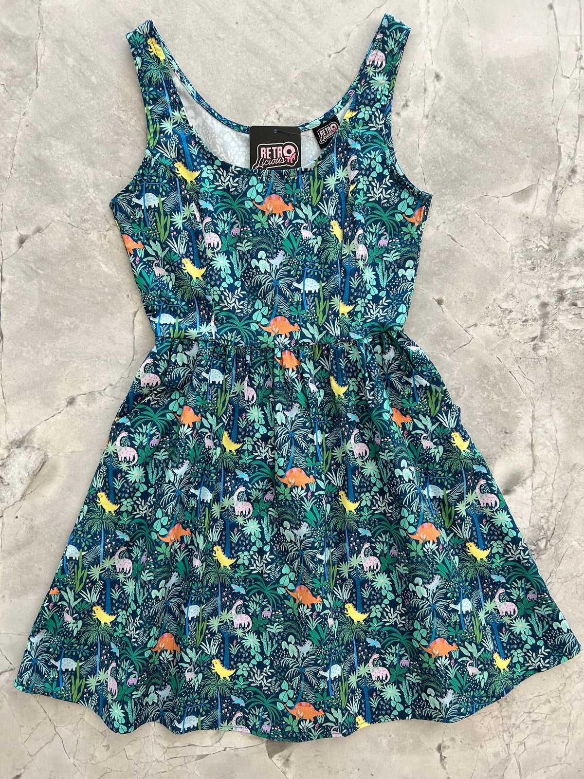 Dino Shorter Length Fit & Flare Dress