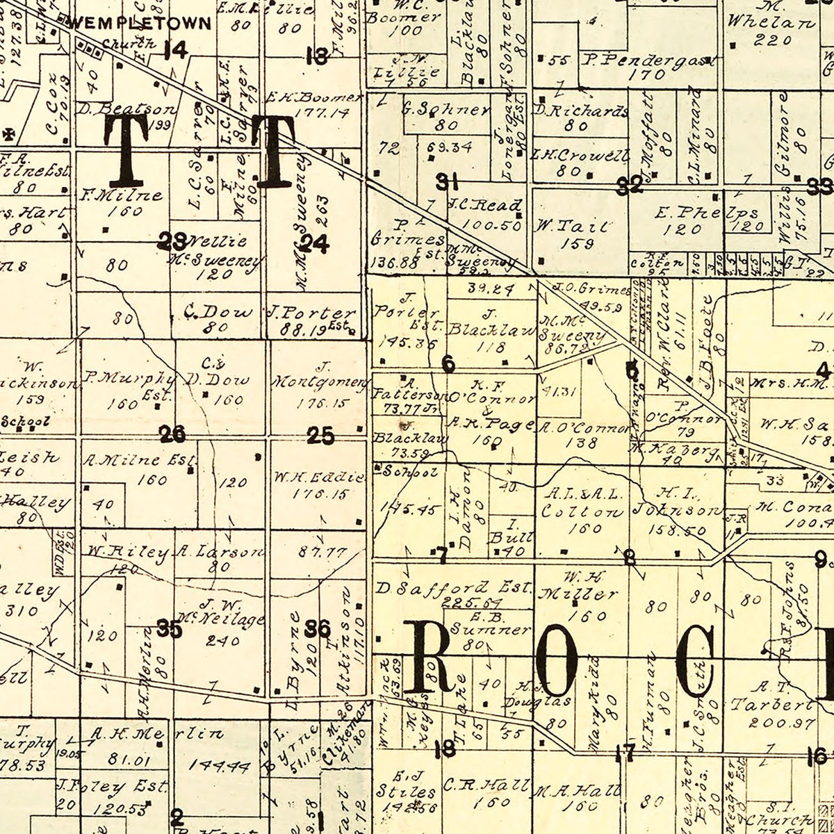 Vintage Map of Winnebago County, Illinois 1902