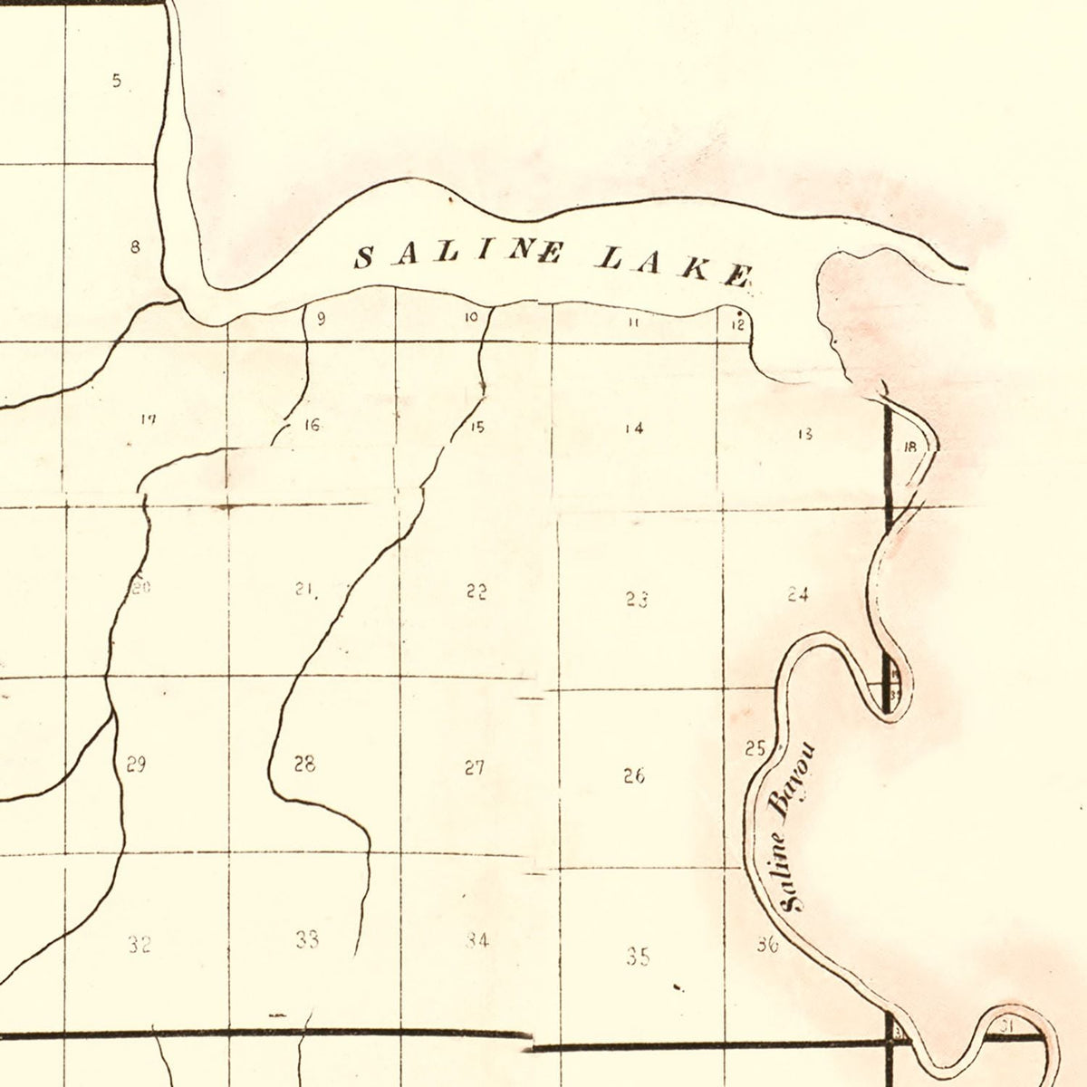 Vintage Map of Avoyelles Parish, Louisiana 1860