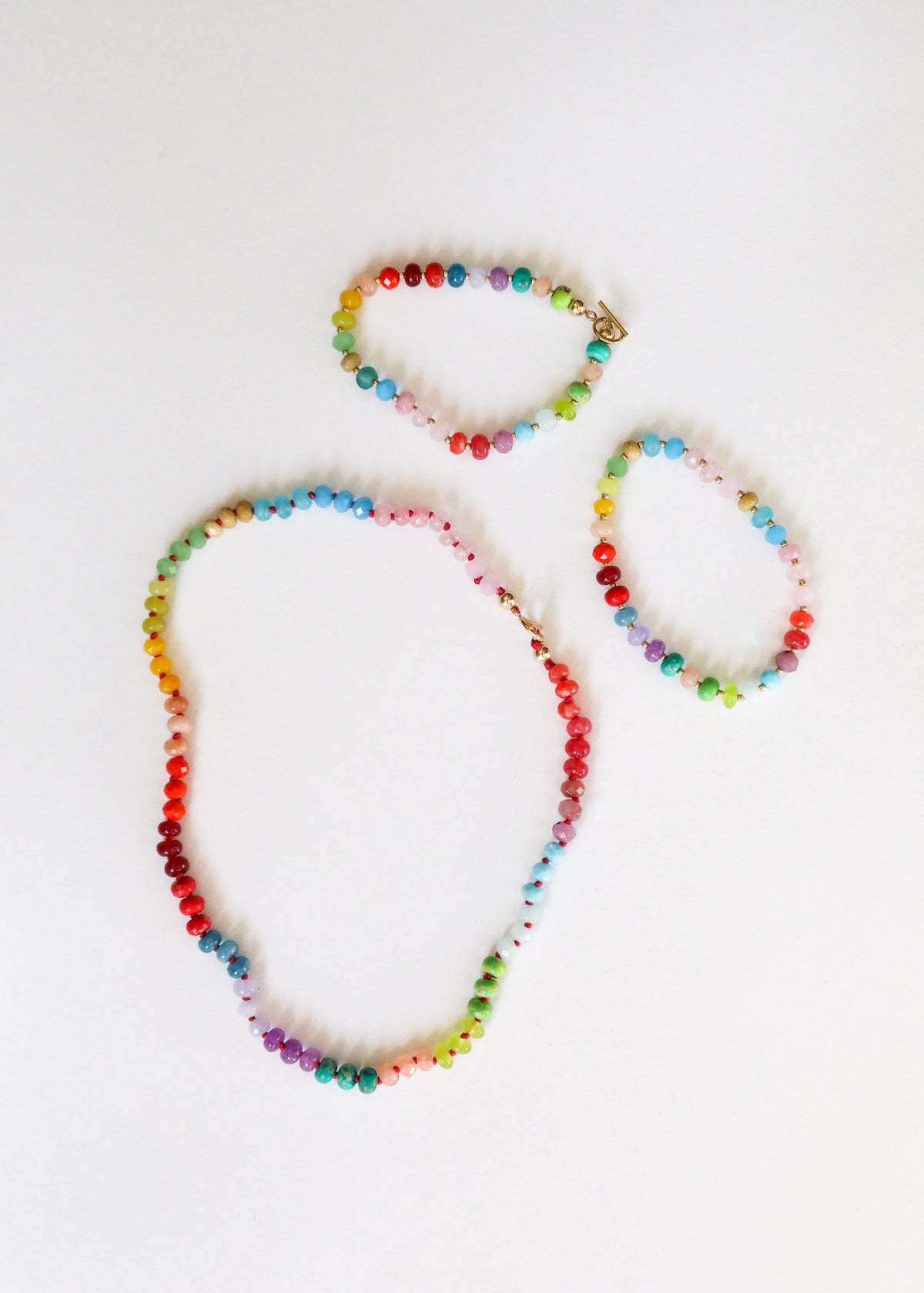 Natural Gemstone Necklace + 14k Gold Filled Toggle : Skyline