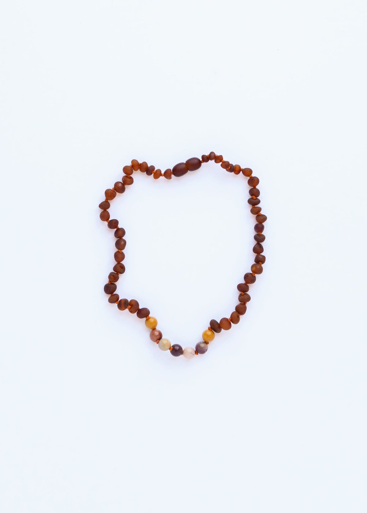 Raw Cognac Baltic Amber + Mookaite Jasper || Necklace
