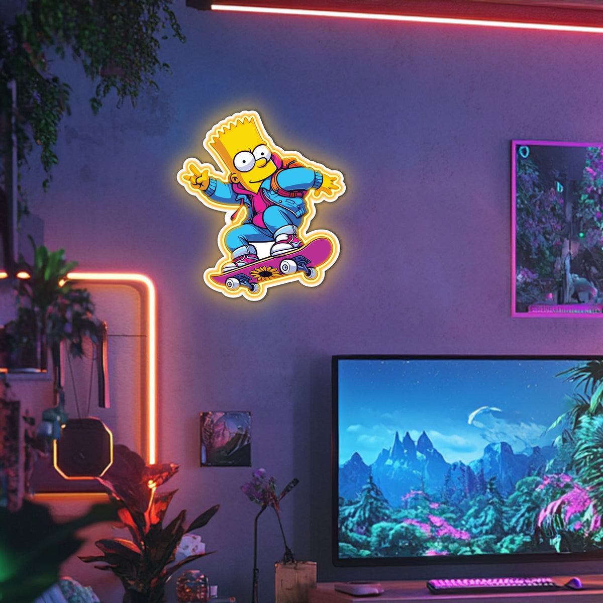 UV Printed Simpson Neon Wall Art- LV0081