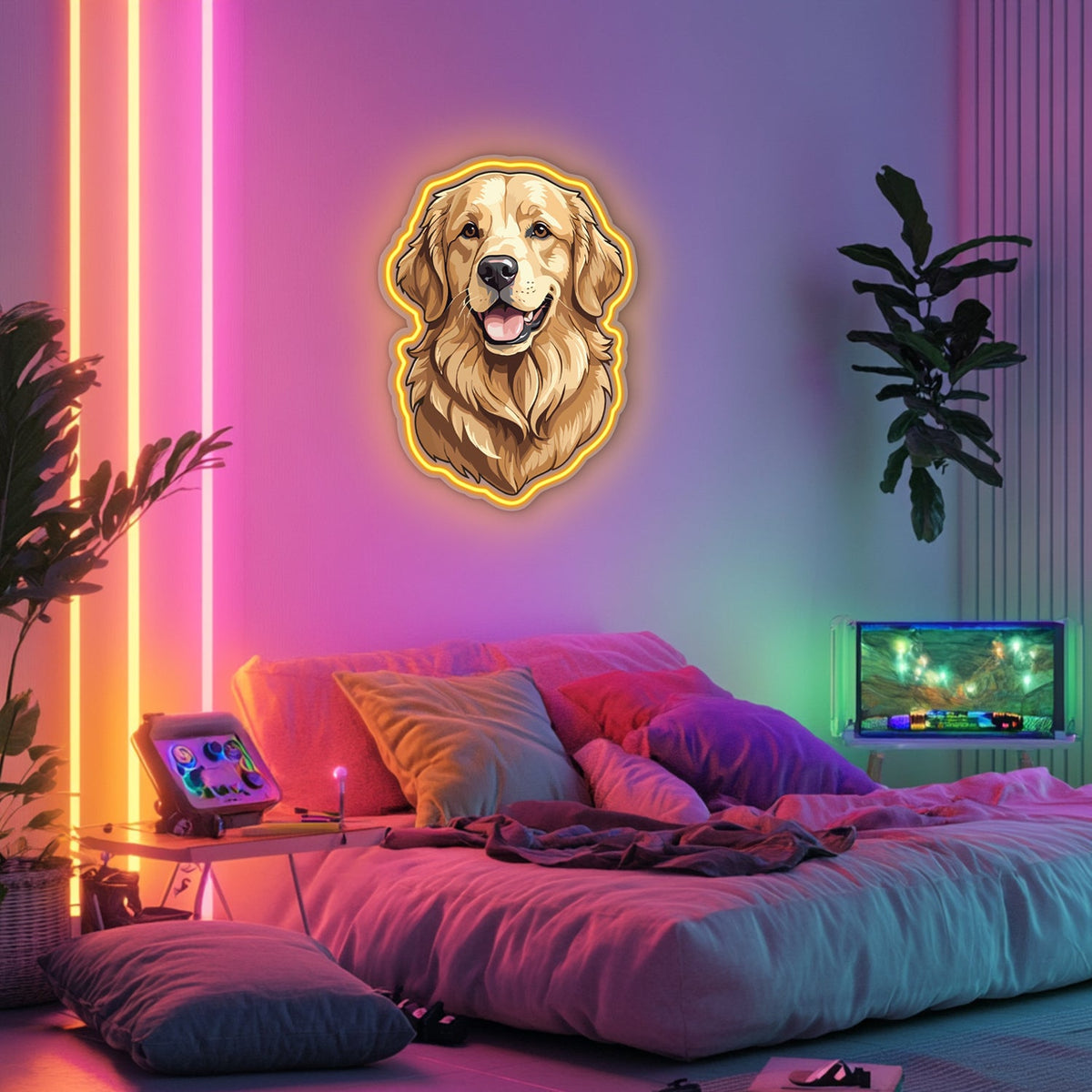 UV Printed Dog Neon Wall Art- LV0084