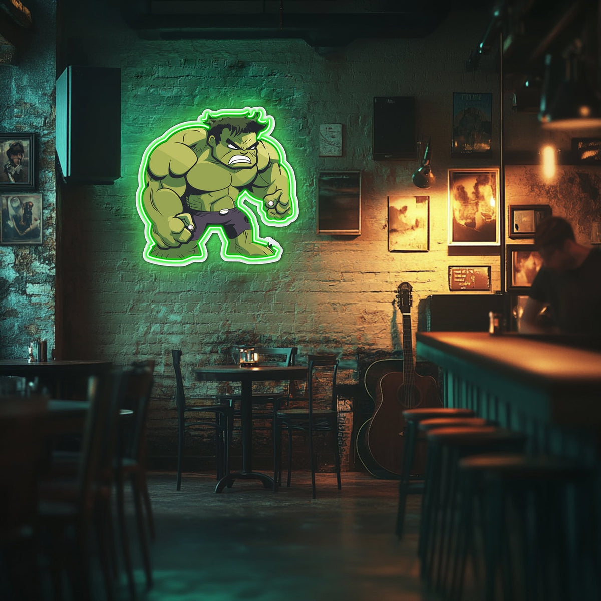 UV Printed Hulk Neon Wall Art- LV0075