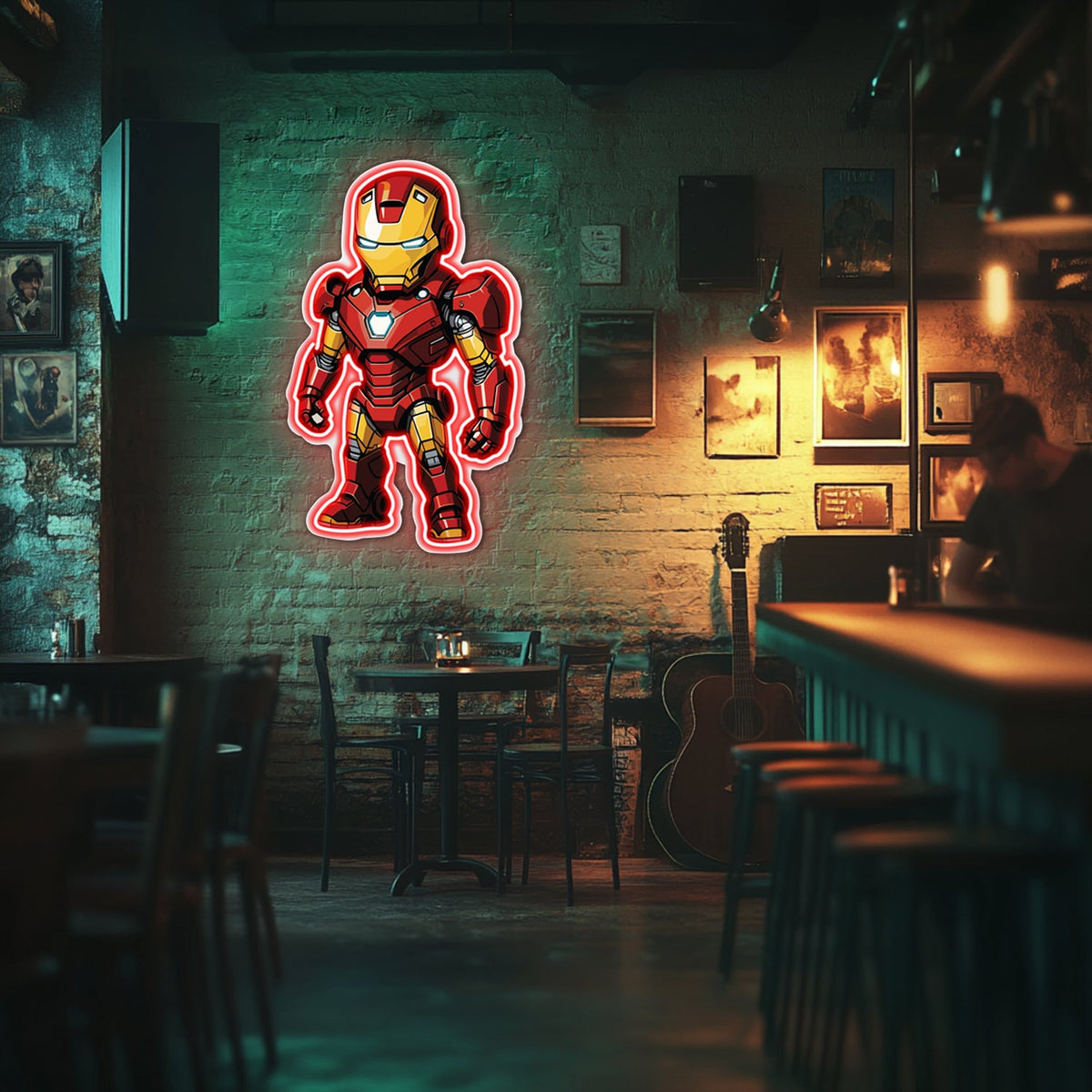 UV Printed Iron-Man Neon Wall Art- LV0077