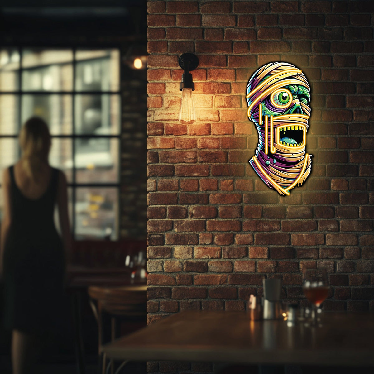UV Printed Mummy Neon Wall Art- LV0037