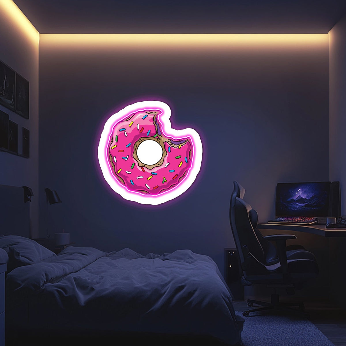 UV Printed Donut Neon Wall Art- LV0068