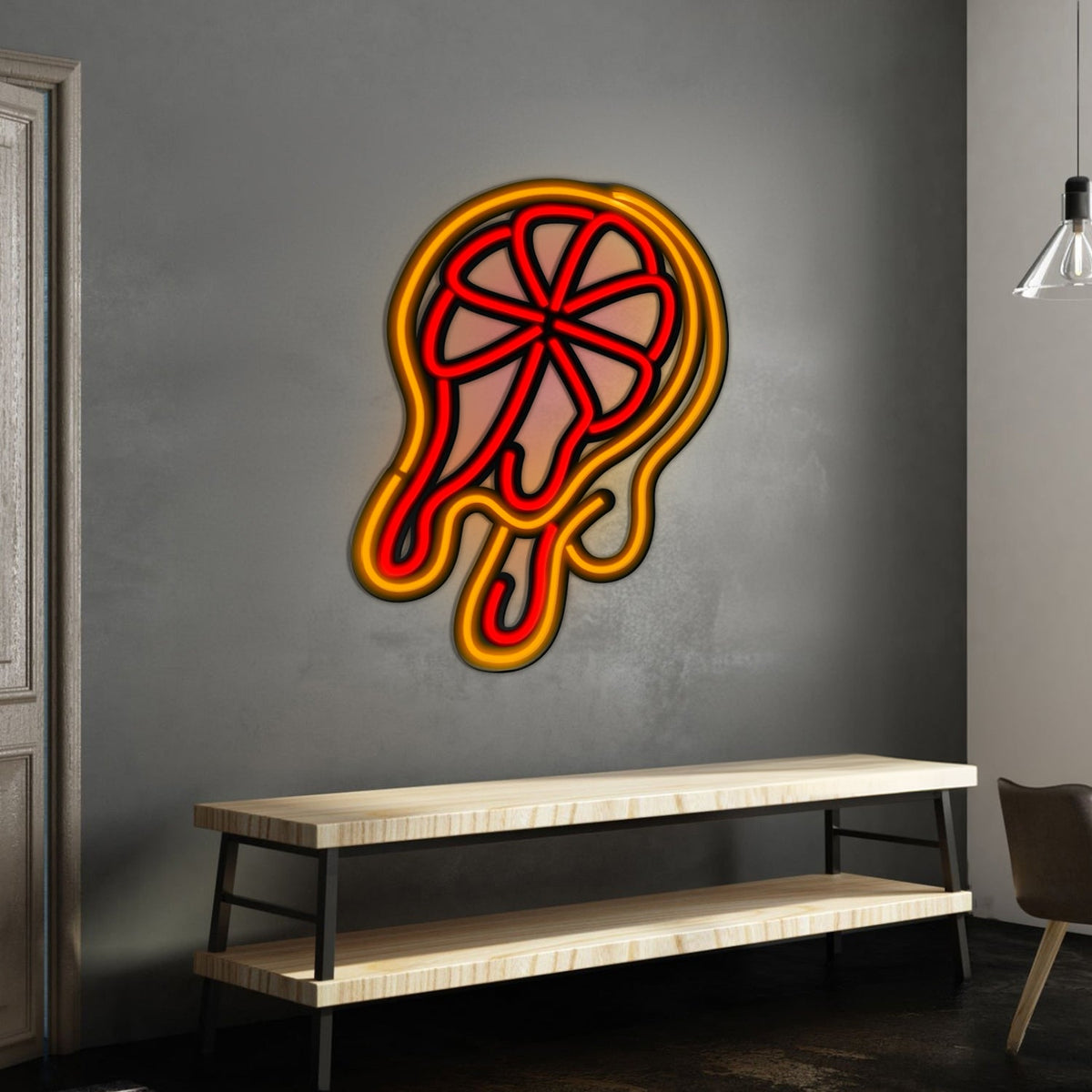 Liquid Orange Metal Neon Wall Art- LN0009