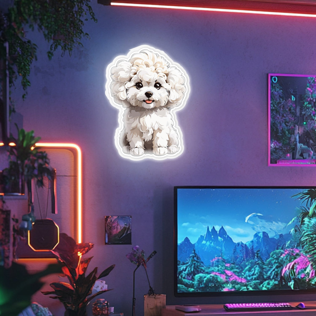 UV Printed Dog Neon Wall Art- LV0022