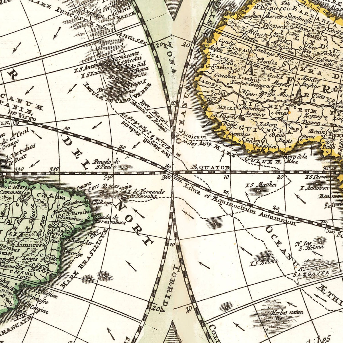 Vintage World Map 1716